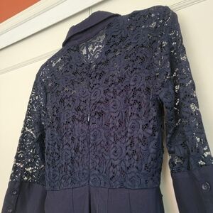 Miusol Navy Lace Back Dress